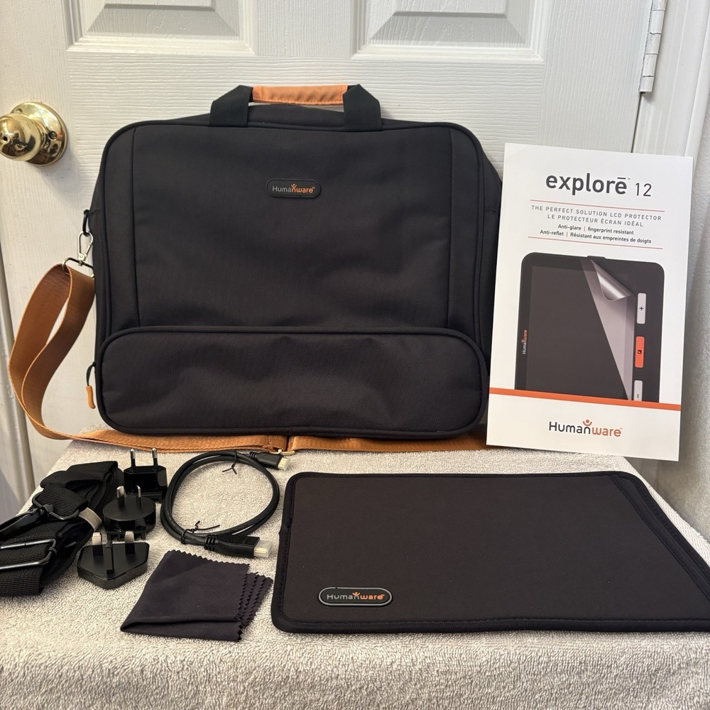 Official HumanWare explorē 12 Accessory & Bag Bundle Mint Condition No Tablet